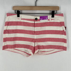 Merona 100% Cotton Nautical Striped Lightweight Shorts Preppy‎ Size 12